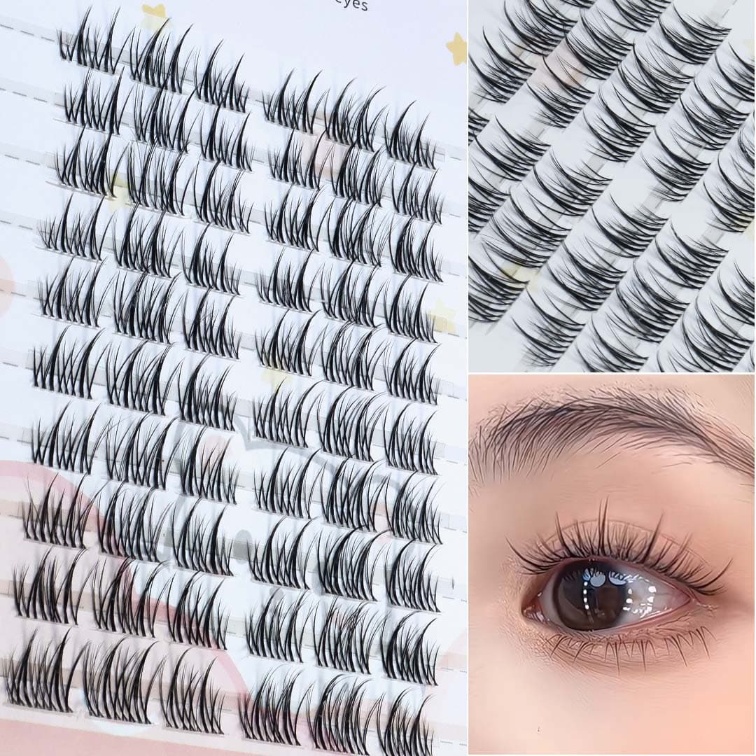 SHETZU 10-Row Sunflower False Eyelashes Natural Simulation Single Cluster Wide Ultra-Fine Stem Thick Newbie Eyelashes
