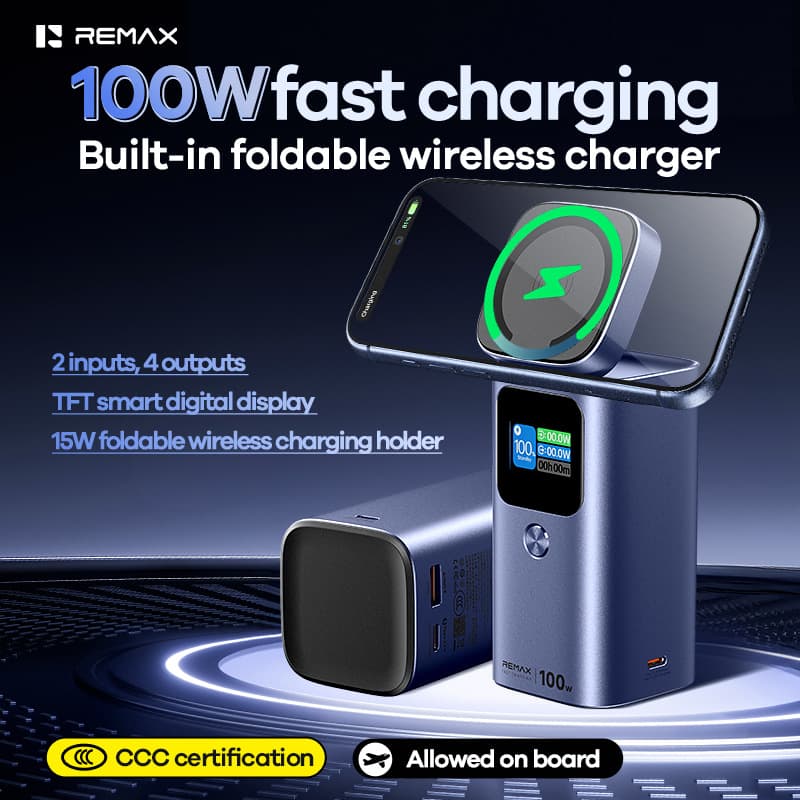 remax 15000 mAh high power 100W fast charging power bank laptop magnetic wireless power bank