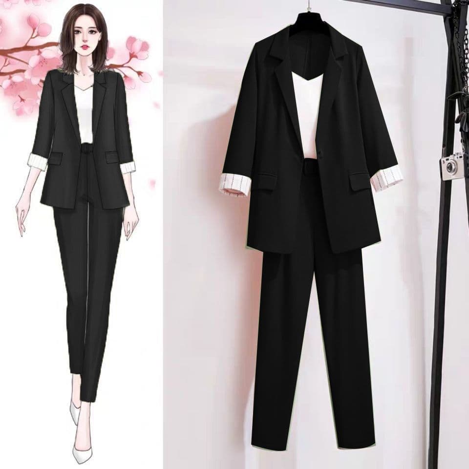Wholesale Lot/Set Plus Size Women's Spring Blazer Suit Slimming Chanel Style Two-Piece Set for 170 lbs