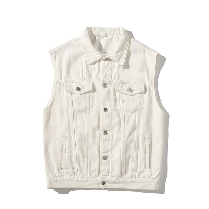 Men's Denim Vest 2024 Spring/Autumn New Loose Sleeveless Jacket Vest Workwear Coat