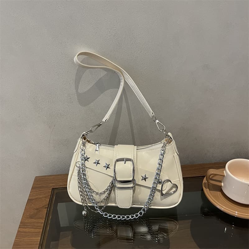 Trendy Girl Bag 2026 New Simple Casual Handbag Retro Single Shoulder Underarm Bag Versatile Contrast Color Bag