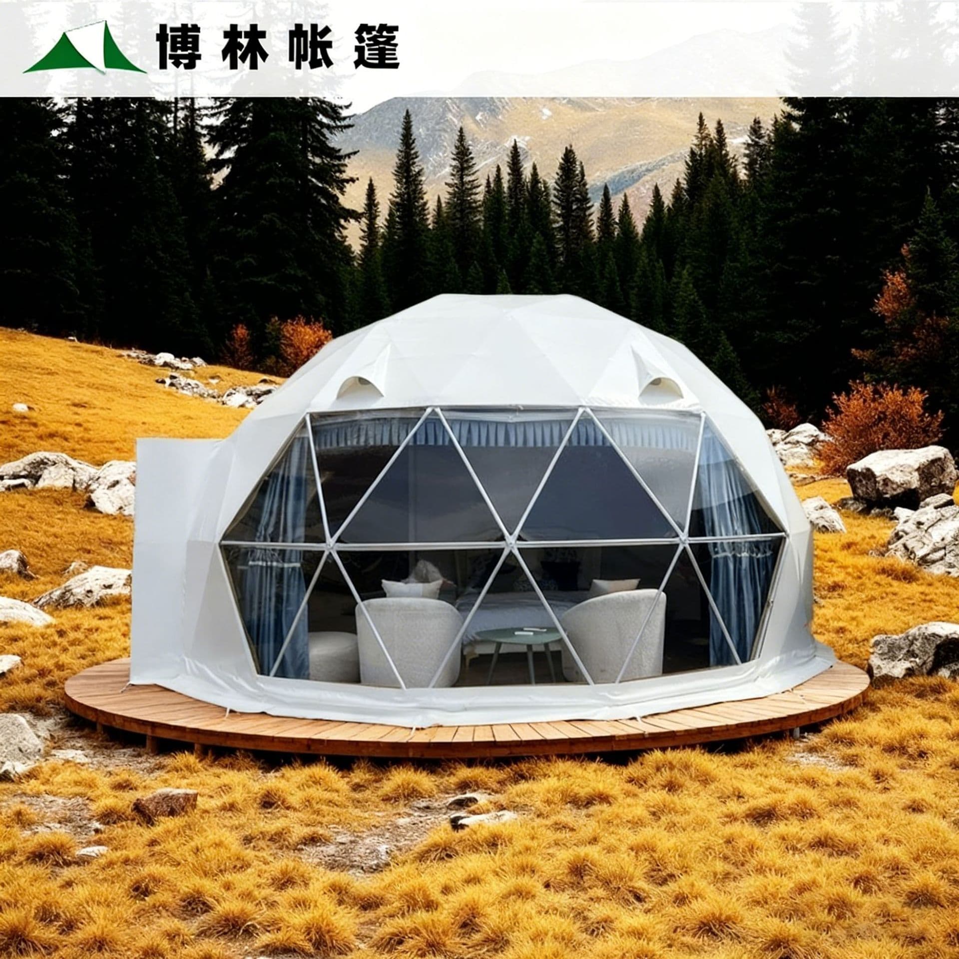 Outdoor Starry Sky Dome Hotel Ball Tent, Internet-Famous Exhibition Tent, Resort Guesthouse 3m x 3m Tent