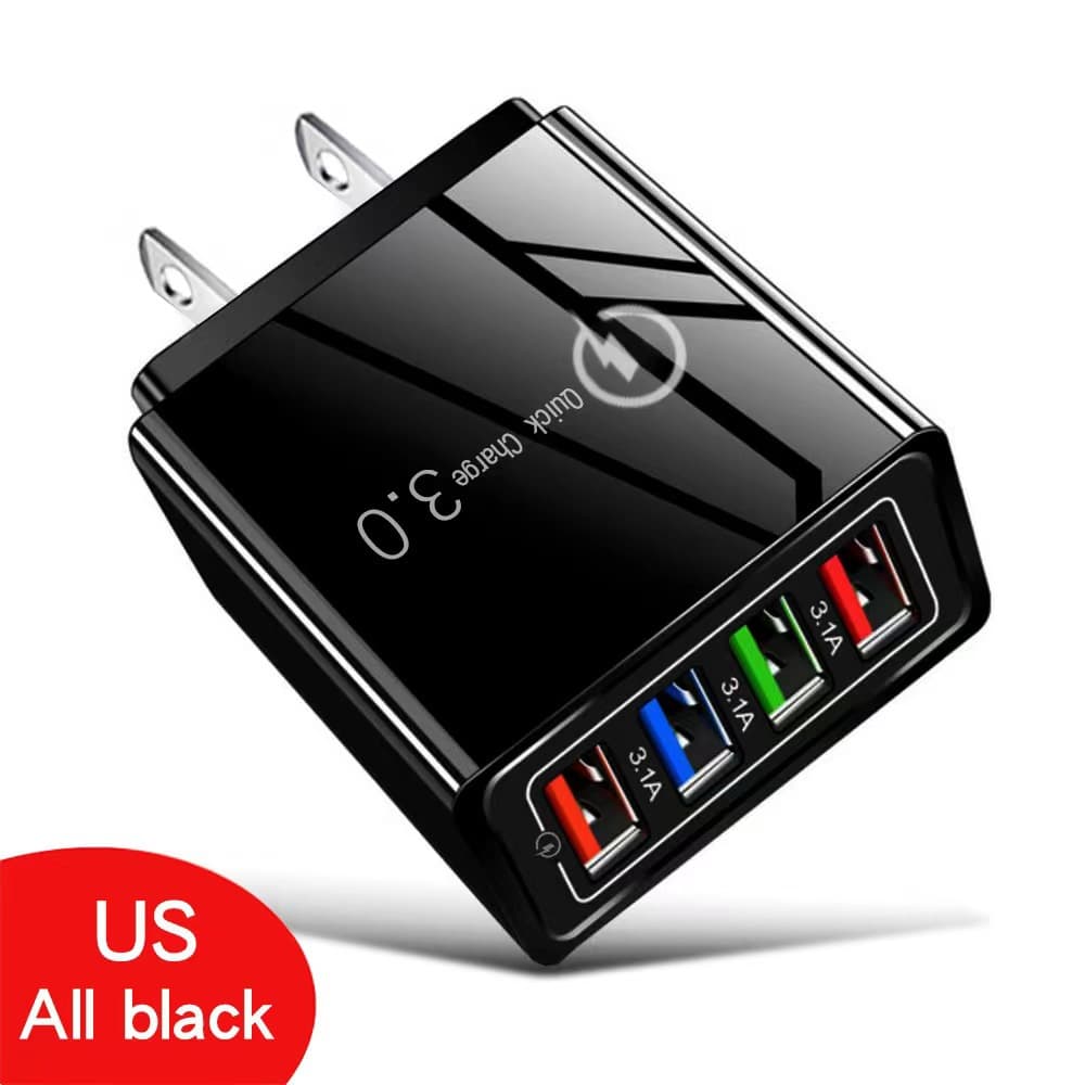 4-Port USB Phone Charger 5V2A Power Adapter Travel Wall Charger Plug US/EU/UK Standard Wholesale