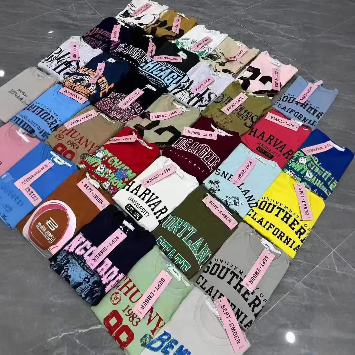 SEPT Streetwear Export Cross-Border Heavyweight Unisex T-Shirt Loose Fit Short Sleeve Fashion Versatile Good Style