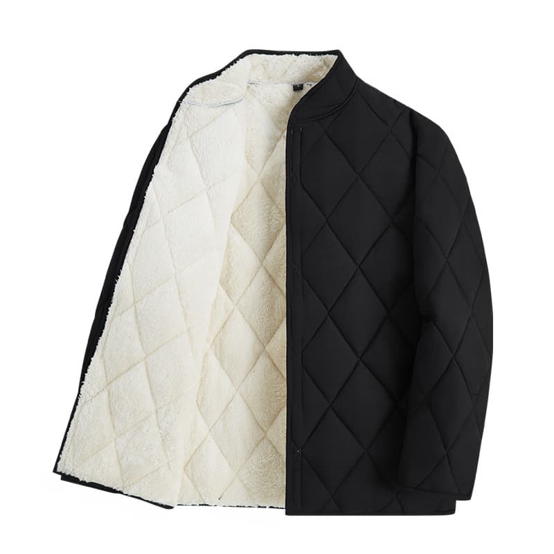 Men's Stand Collar Cotton Jacket for Winter, Thickened and Fleece-Lined, Detention Center Warm Coat, New Style