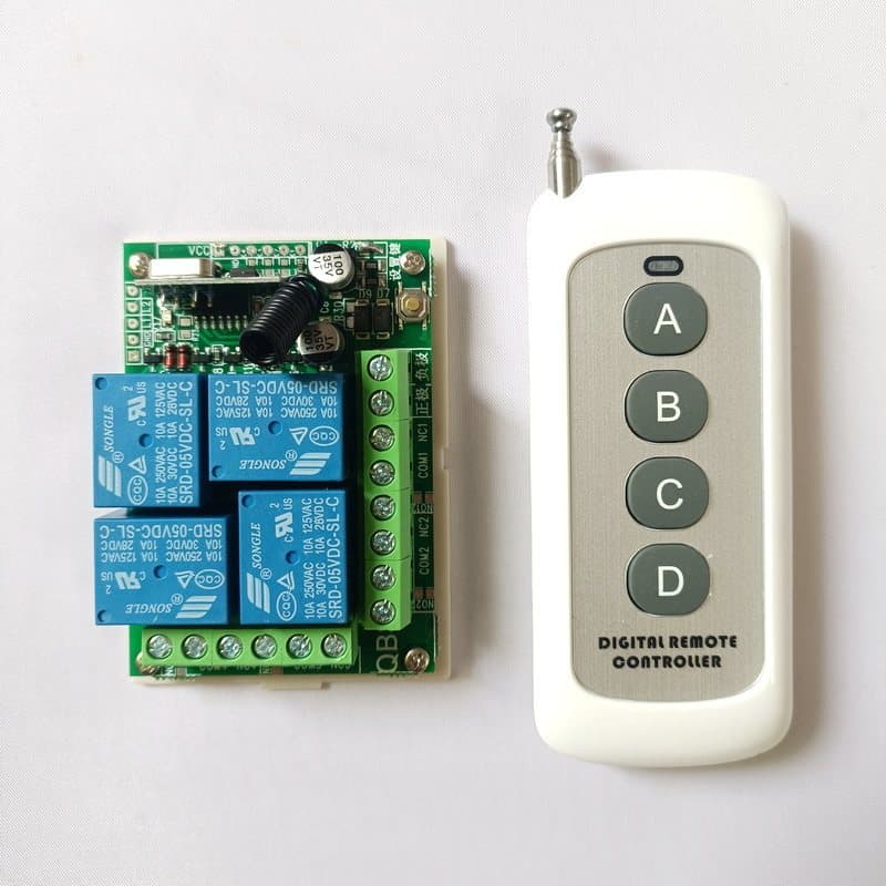 5V 12V 24V 2-Channel 4-Channel Harvester Multi-Function Wireless Remote Control Switch Receiver Module Machine Retrofit Control