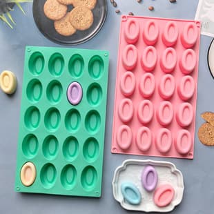 20-Connected Oval Donut 47 Chocolate Cookie Mold Cake Mold Ice Cream Candy Silicone Mold
