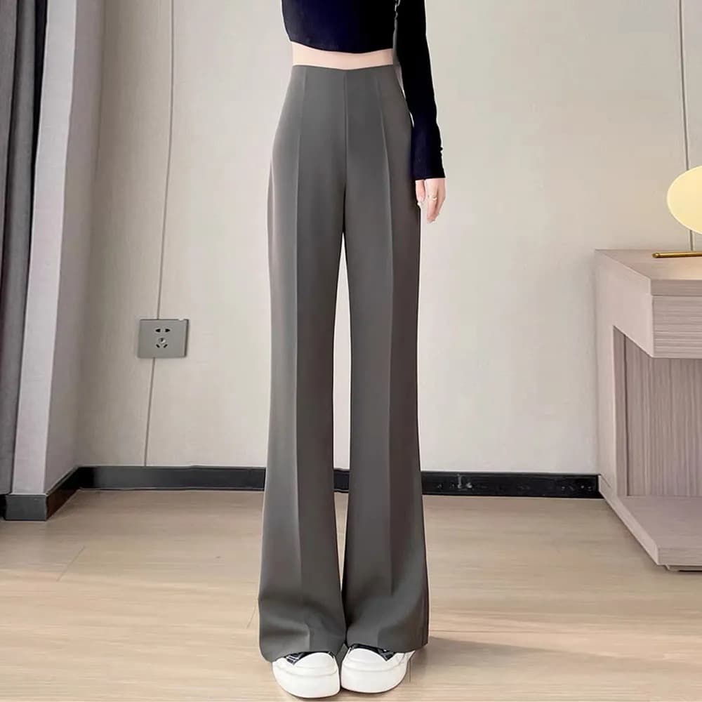 Narrow Wide-Leg Pants for Women Summer 2026 New Arrival Petite Draped Straight-Leg Trousers Loose High-Waist Flared Suit Pants