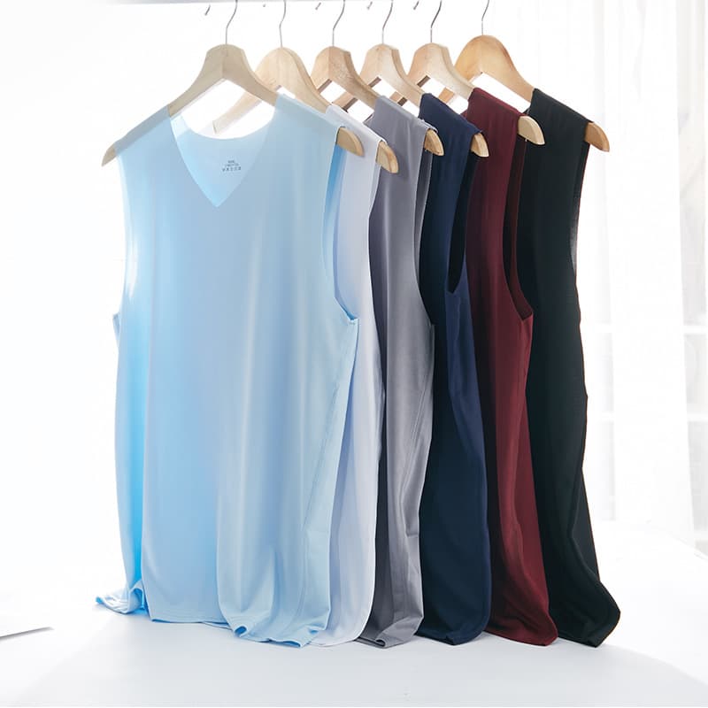 Men's Vest Summer Sleeveless Sports Fitness Hurdle Inner Layer Middle-Aged Vest Seamless Men's Clothing Large Size Breathable Quick-Dry