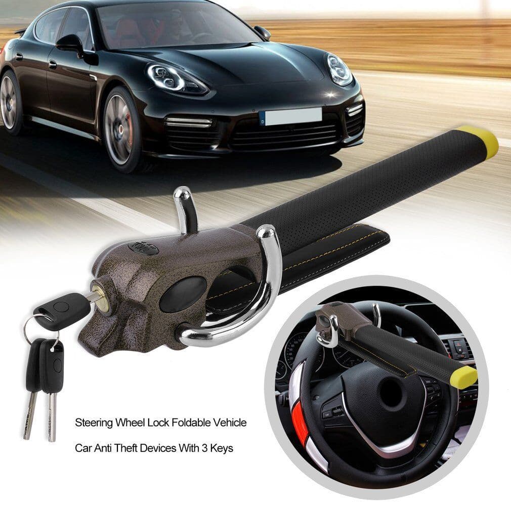 Universal Anti-Theft Car Steering Wheel Lock Alarm Airbag Small Car Self-Defense Locking Mechanism Vehicle Security Device