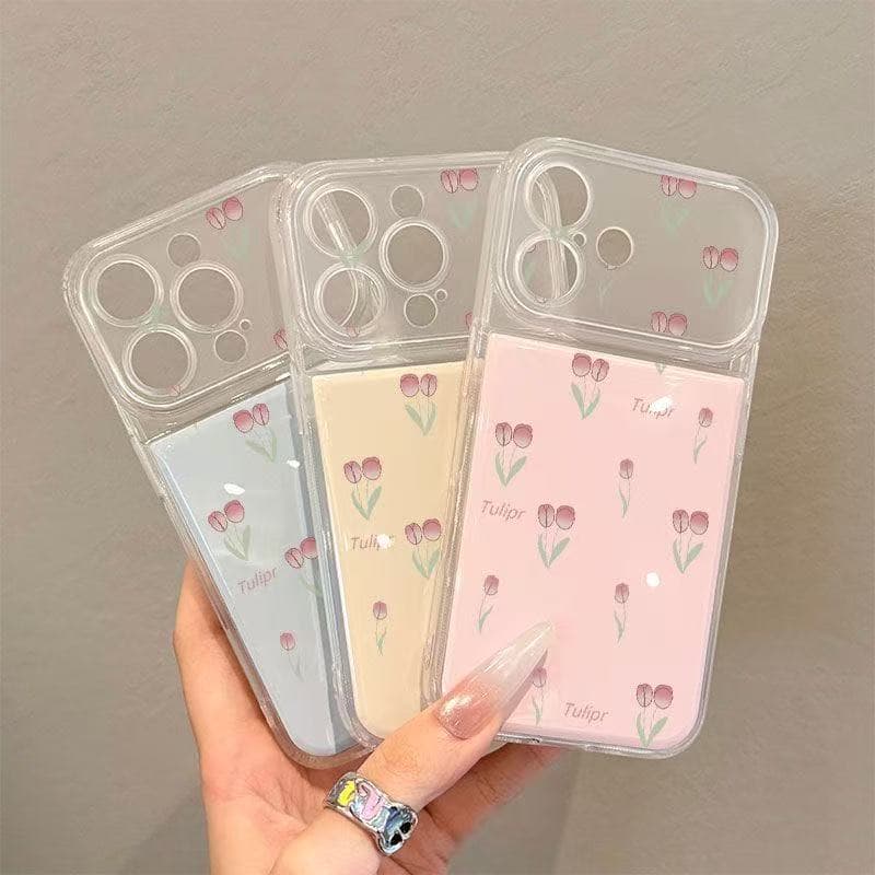 Tulip powder suitable for Apple iPhone17PM/16/11/12/13/14/15Pr female simple mobile phone case