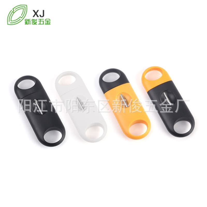 Portable cigar cutter, stainless steel V-shaped plastic cigar cutter, cigar cutter hole opener – factory direct supply.