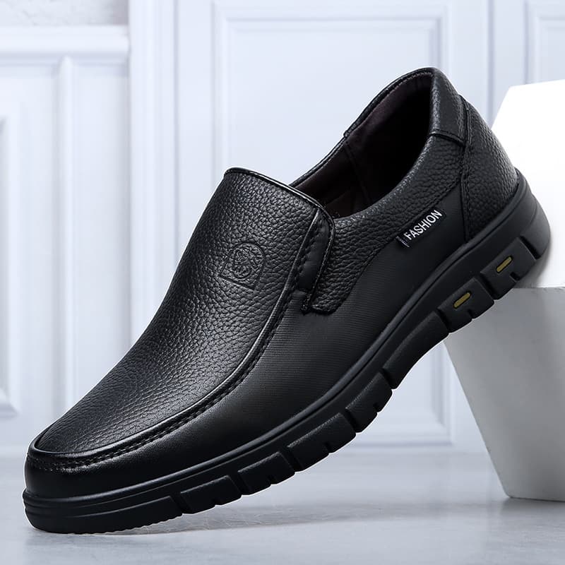 Large size men's shoes, export men's shoes size 46, loose fit genuine leather size 47, men's leather shoes, slip-resistant, middle-aged and elderly size 48, dad shoes