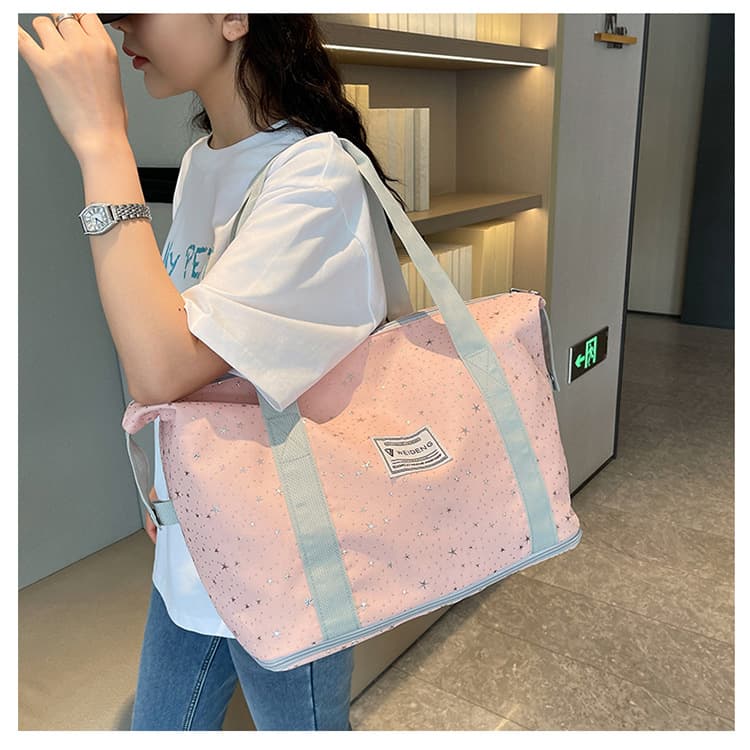 Short Trip Travel Bag, Unisex Large Capacity Lightweight Handbag, Fits Over Suitcase Handle, Business Trip Luggage Bag, Gym Storage Bag