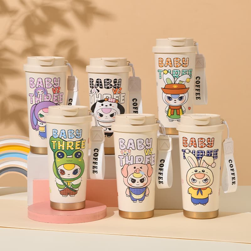 Cross-border Girls' Stainless Steel Cold Retention Insulated Tumbler Southeast Asia Cup Coffee Cup Wholesale Lily of the Valley New Arrival Straw