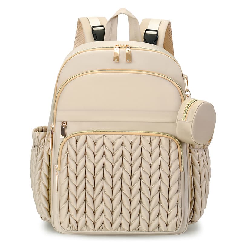 Mummy bag cross-border European and American wheat embroidery thread fashionable multi-functional mother and baby bag travel large capacity mother bag for women