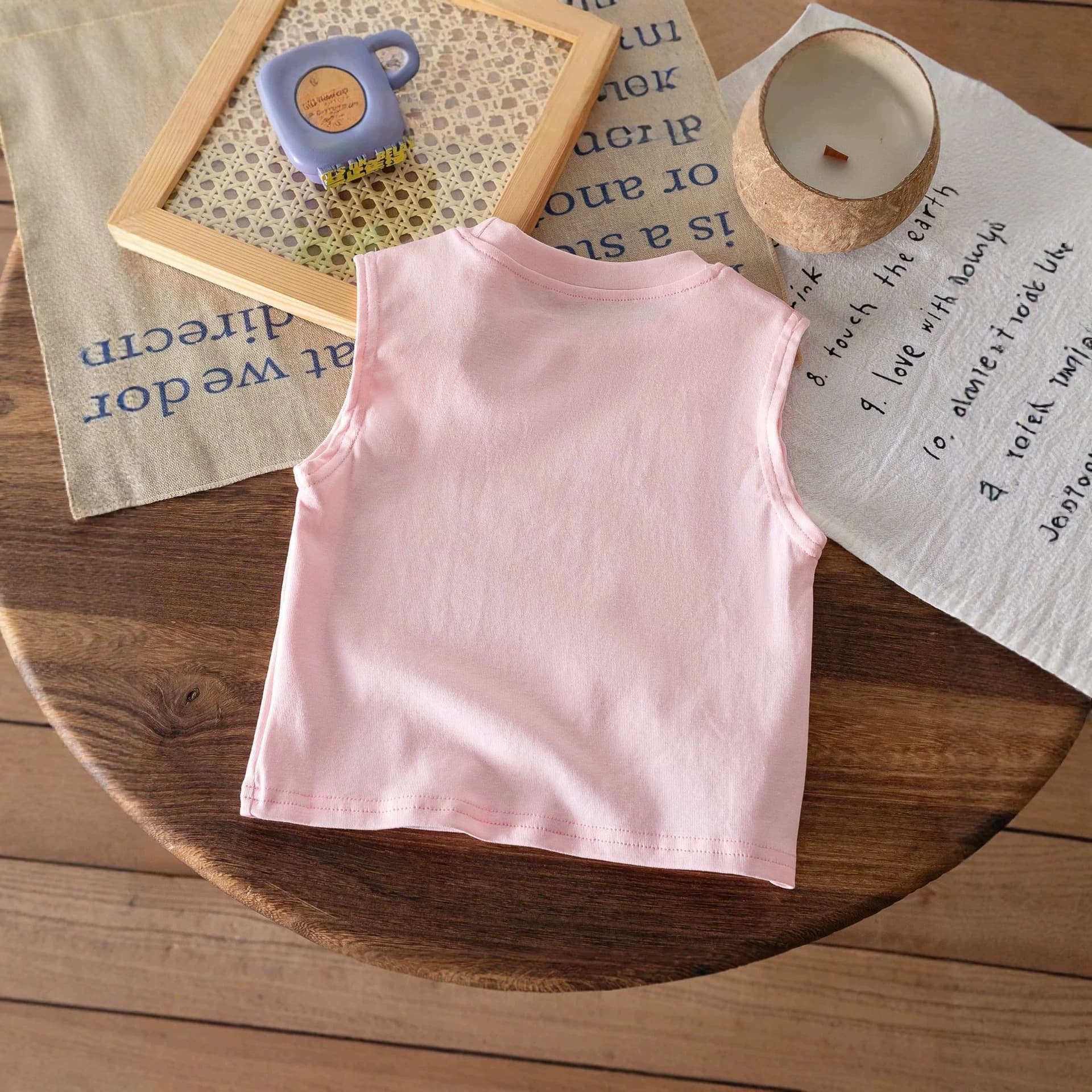 Summer Cotton Children's Sleeveless Vest Casual Round Neck Baby Lightweight Tank Top T-Shirt for Toddlers
