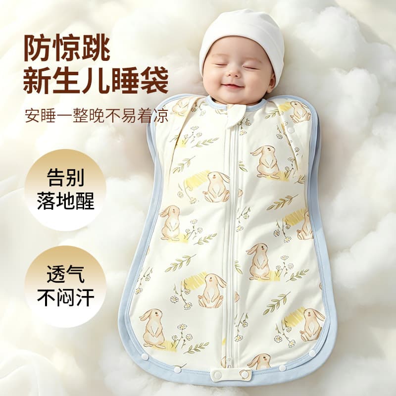 Baby surrender style swaddle, pure cotton newborn blanket, baby anti-jump sleeping bag, four seasons cross-border