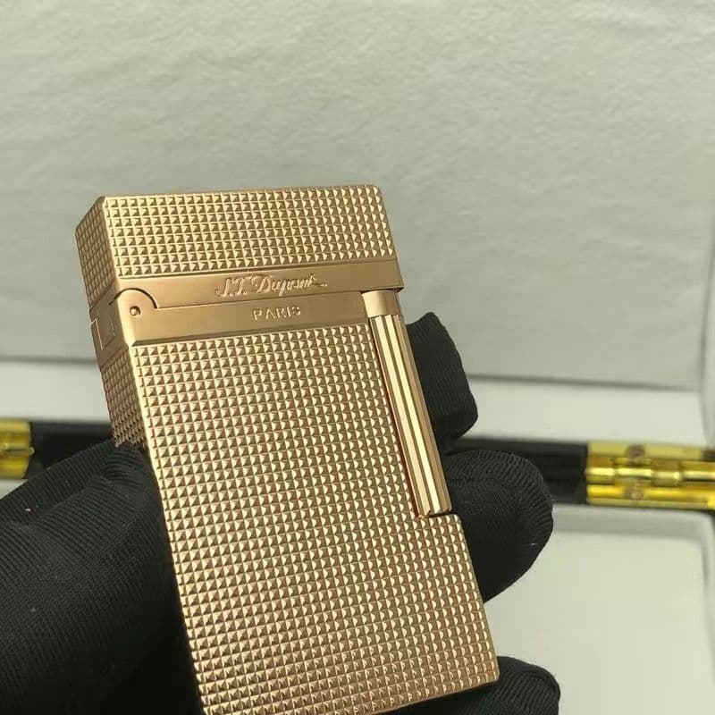 French Dupont Langsheng Lighter Pure Copper Side Wheel Refillable Lighter High-End Birthday Gift for Men