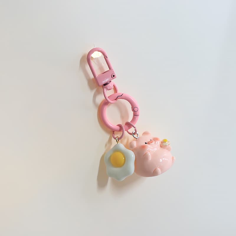 Cute 3D Pink Pig Resin Charm Cartoon Blind Box Cute Couple Keychain Pendant