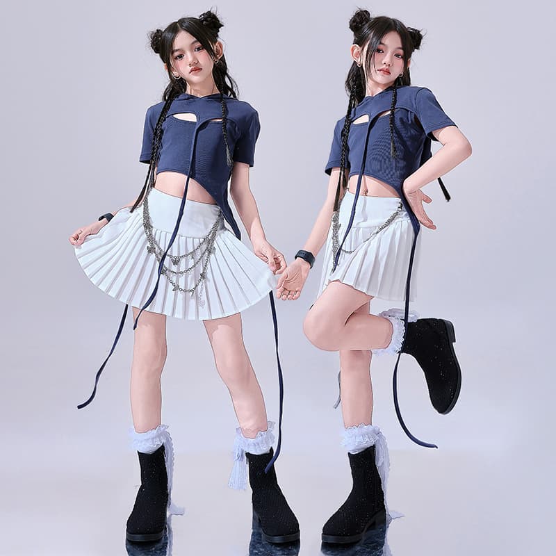 Girls Jazz Dance Costume Summer Cool Trendy Dancewear Children's Catwalk Fashion Jazz Kids June 1st Performance Outfit