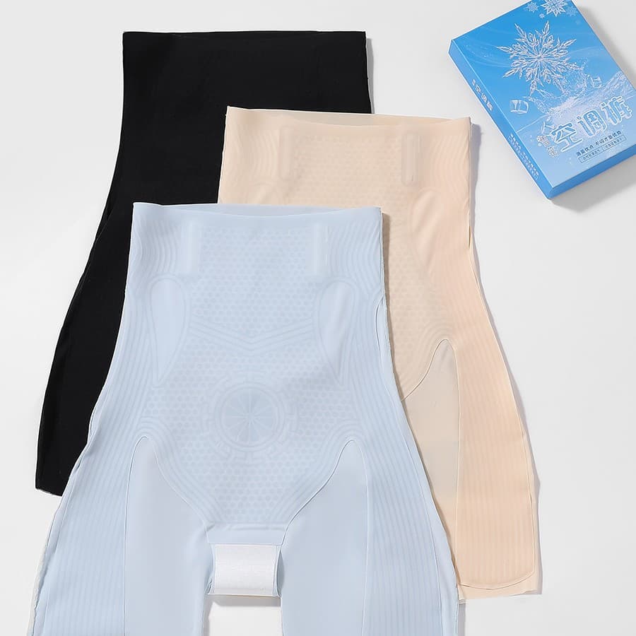 Summer seamless ultra-thin high-waist butt-lifting tummy-tightening pants powerful body-shaping body-slimming pants for postpartum tummy-tightening air-conditioned suspension