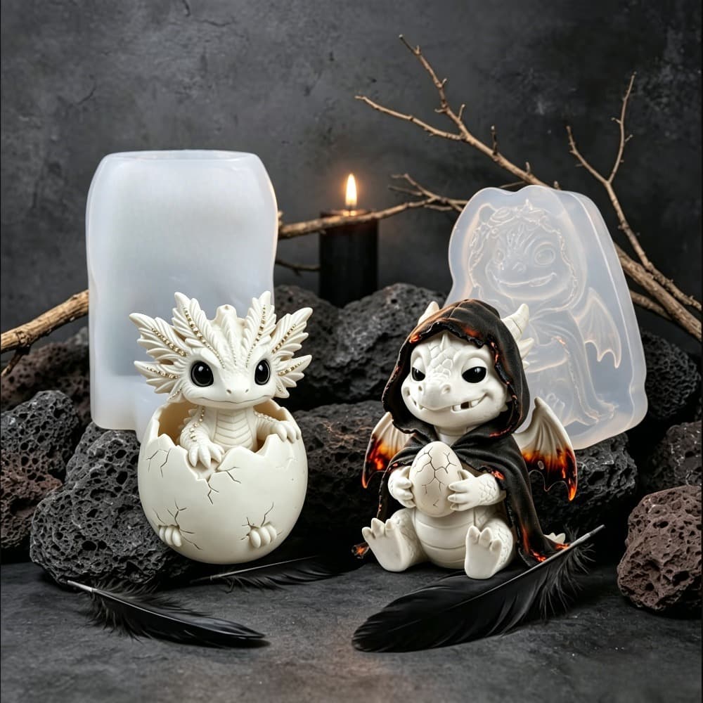 Broken Shell Magic Dragon Three-dimensional Silicone Mold DIY Aromatherapy Cup Resin Gypsum Flower Pot Storage Pouring Mold