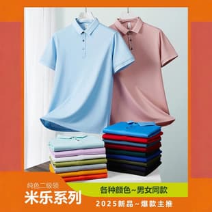 Turn-Down Collar Short Sleeve Polo Shirt Ice Silk No-Sense Solid Color T-Shirt Custom Workwear Pattern Print Logo Embroidery T-Shirt