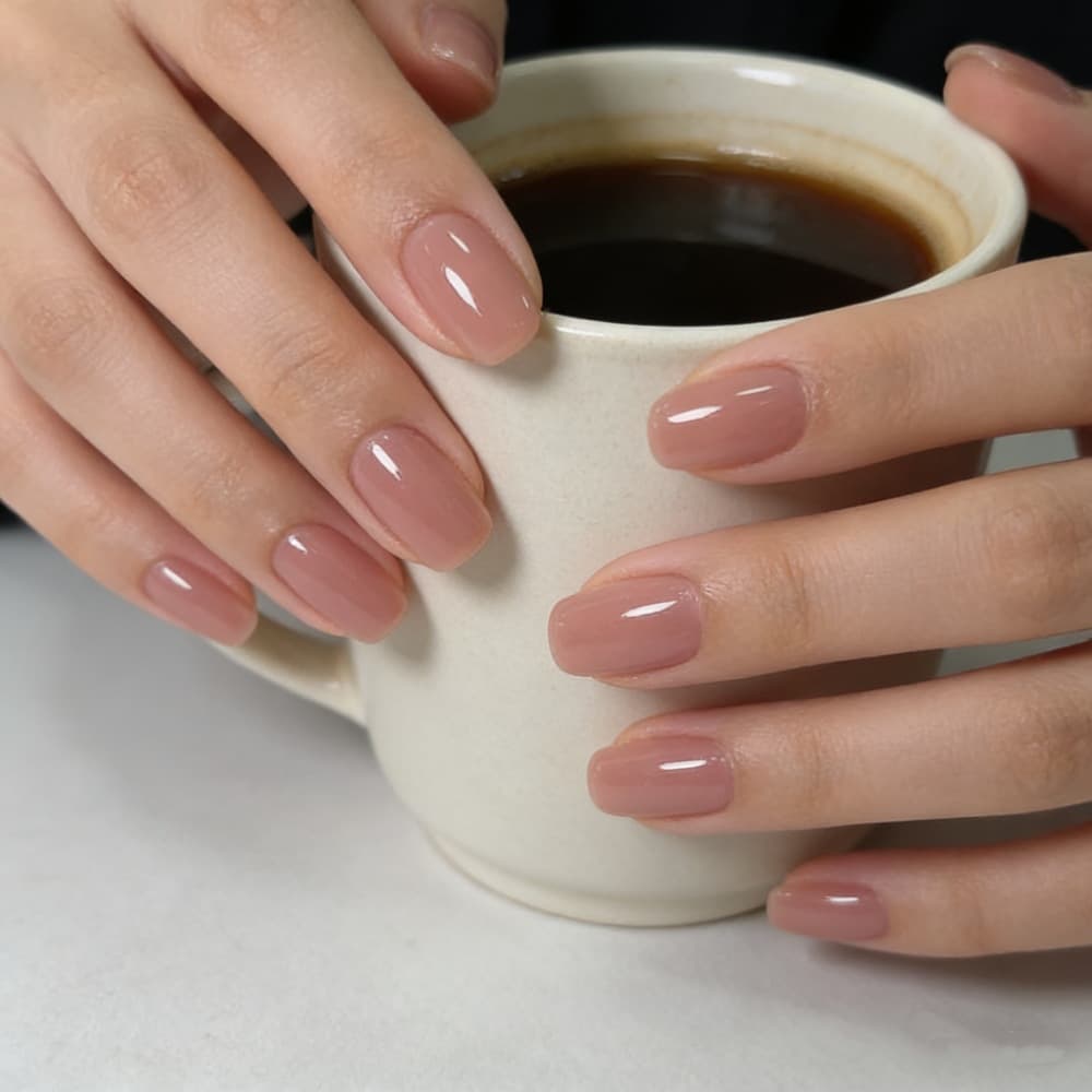 European and American export style simple sweet girl pink false nails short length whitening nail art stickers finished product wholesale