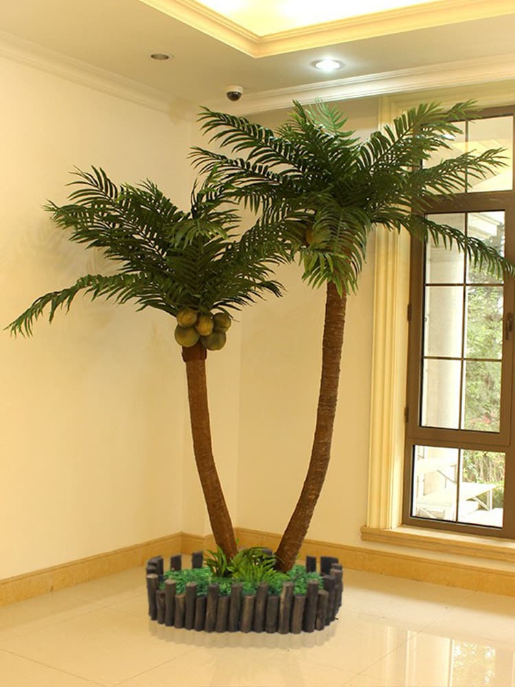 Large simulated coconut tree, fake tree, simulated tree, indoor and outdoor decoration plant, hotel floor-standing palm tree, anti-real coconut tree