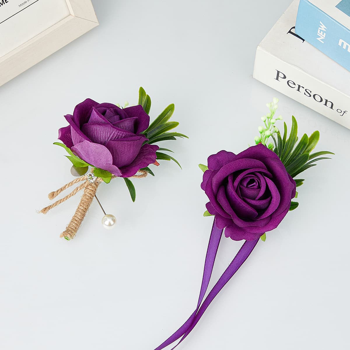 Tied Wrist Flower Wedding Supplies Bride Bridesmaid Purple Nordic Style Men's Ball Corsage Silk Flower Manufacturer Wholesale