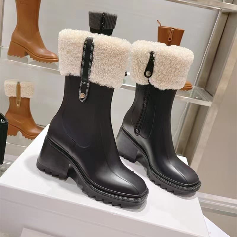 Women's Leather Boots - Classic Western Style Zipper Buckle Decorations
