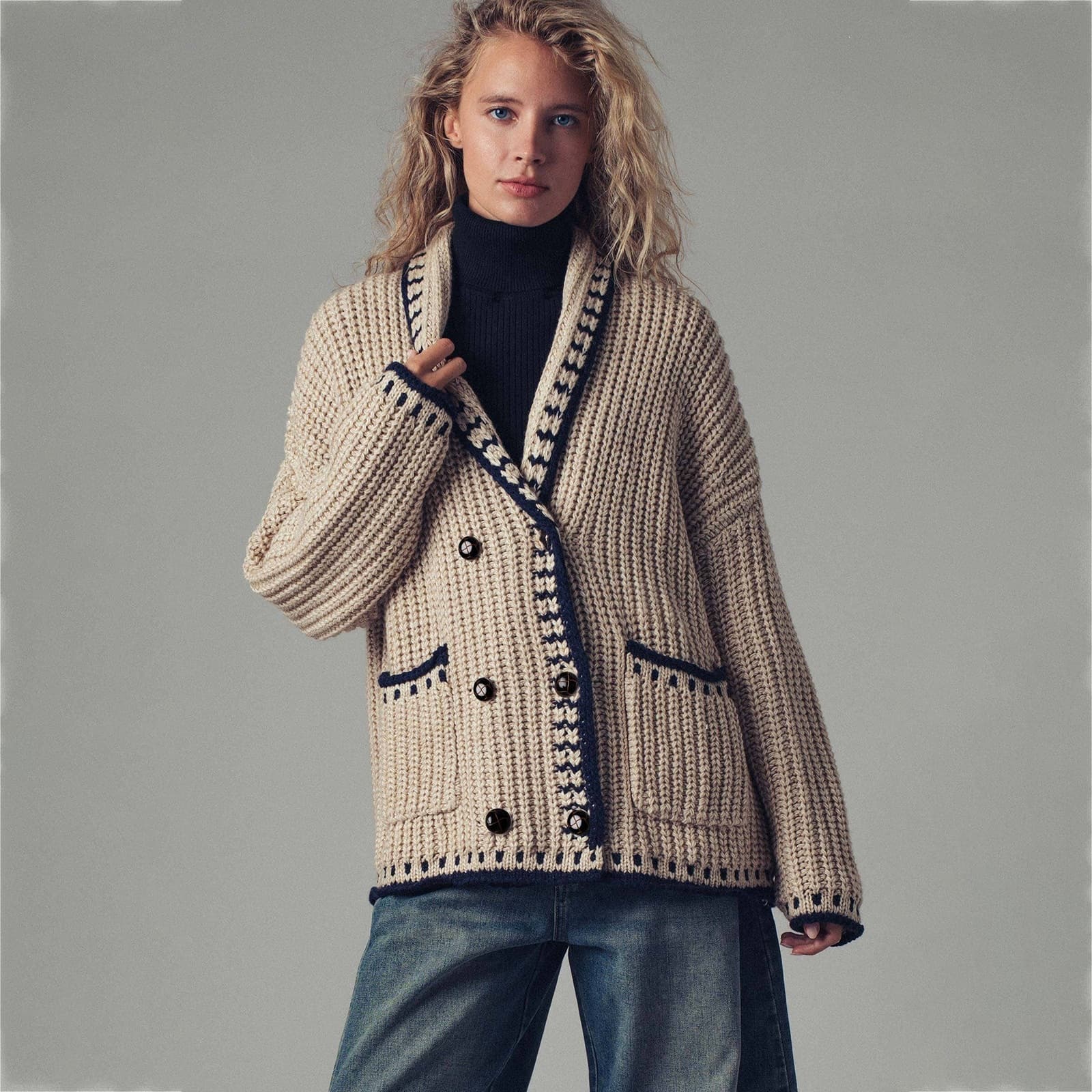 2026 new autumn and winter Amazon cross-border European and American clothing sweaters casual cardigan long-sleeved sweater tops