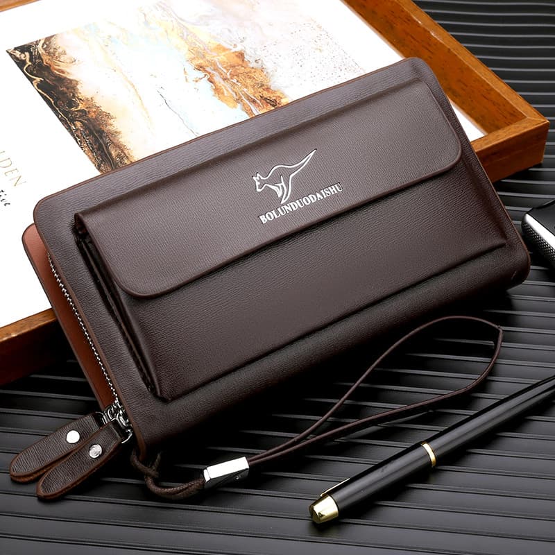 Men's Handbag Business Clutch Bag, Large Capacity Double Zipper Phone Bag, Cross-border Foreign Trade Wholesale