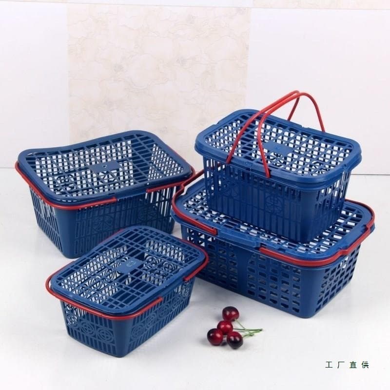 Small Blue Plastic Basket for Picking Bayberries, Fruit Container, Berry Basket, for Strawberries and Mulberries