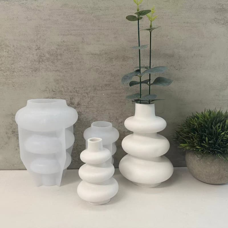 Sweet DIY Large and Small Circle Vase Silicone Mold Gypsum Mold Resin Epoxy Mold
