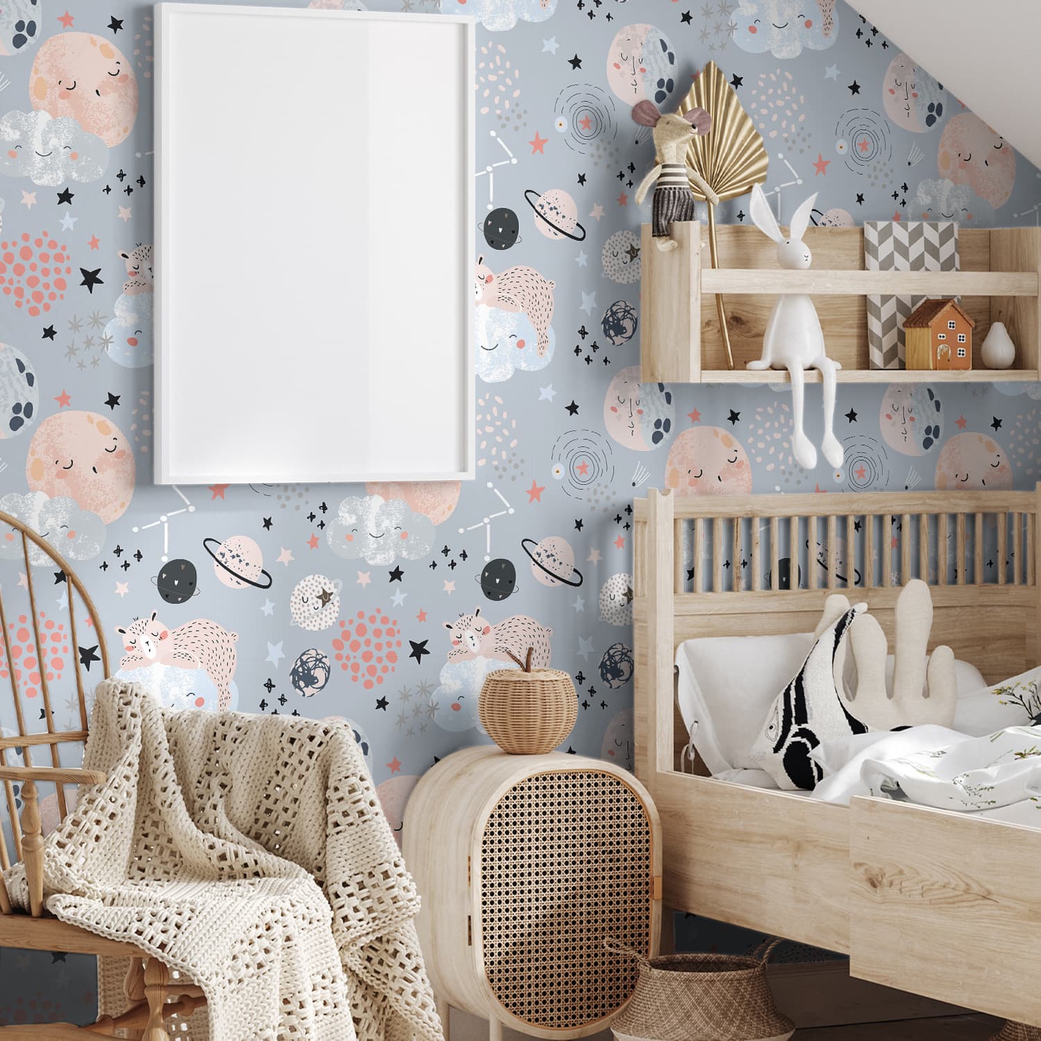 45x300CM Kids Room Fresh Wall Decoration Wallpaper PVC Waterproof Stain-Resistant Self-Adhesive Wall Sticker Cross-Border