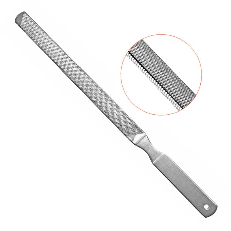 18CM four-sided file large hole punch nail file thickened stainless steel pedicure file manicure tool manicure file