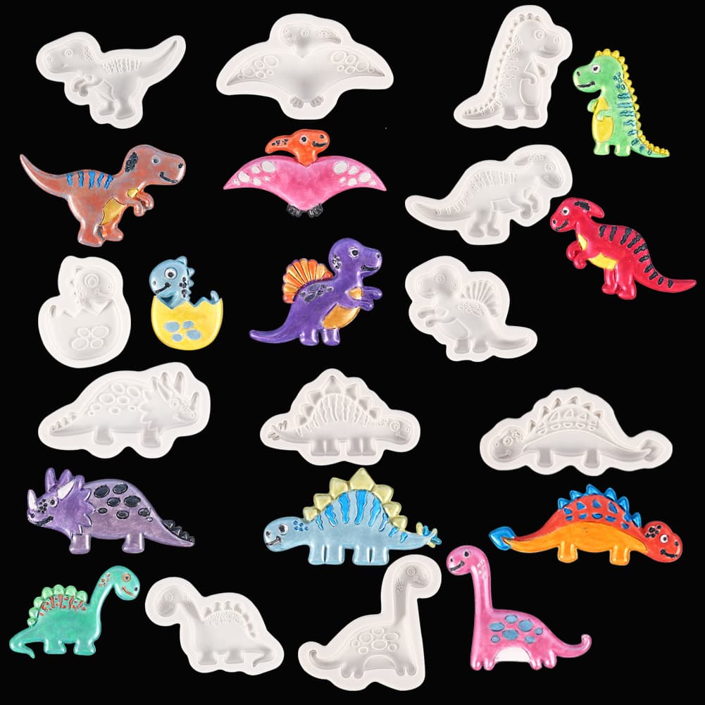 DIY Fondant Cake Chocolate Liquid Silicone Mold Dinosaur Series Desktop Decoration Ornament Gypsum Epoxy Resin Mold