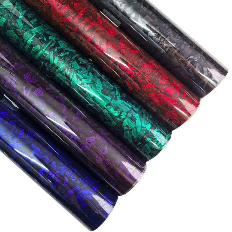 PET Forged Flower Carbon Fiber Car Wrap Color Change Film Glossy Matte Interior Rearview Mirror Motorcycle Trunk Sticker