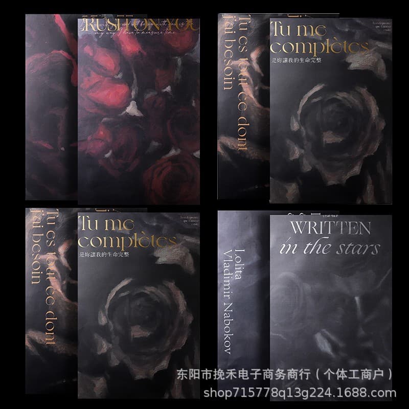 Wanhe Rose Love wrapping paper hot stamping waterproof flower wrapping paper niche series bouquet floral wrapping paper
