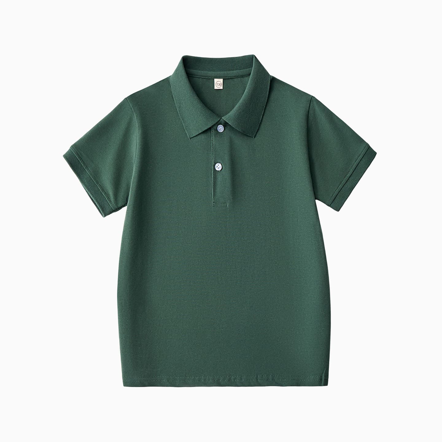 Children's Polo Shirt, Military Green Short Sleeve, Girls' Solid Color T-Shirt, Elementary School Military Training Uniform, Boys' Summer Cotton Round Neck