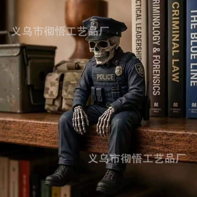 Cross-border new product Halloween Firefighter Skeleton Shelf Sitter Firefighter Skeleton