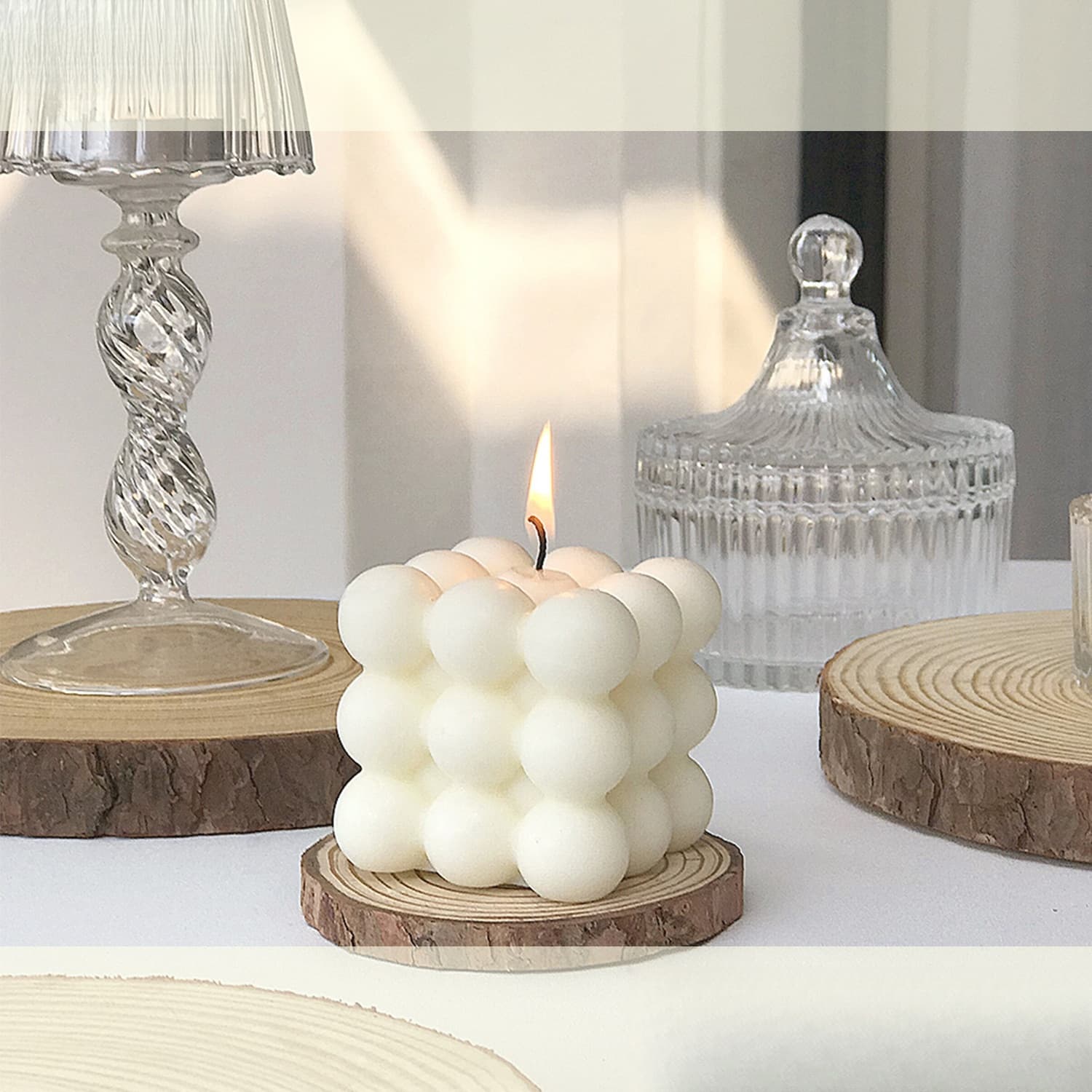 Ins Nordic Style Egg-Shaped Cube Scented Candle Decoration Photography Prop Room Decor Ambiance