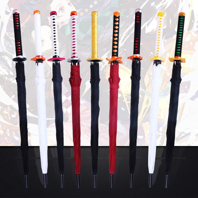 Anime umbrella long-handled umbrella sword umbrella anime Demon Slayer: Kimetsu no Yaiba sunny umbrella samurai personality creative umbrella parasol cos