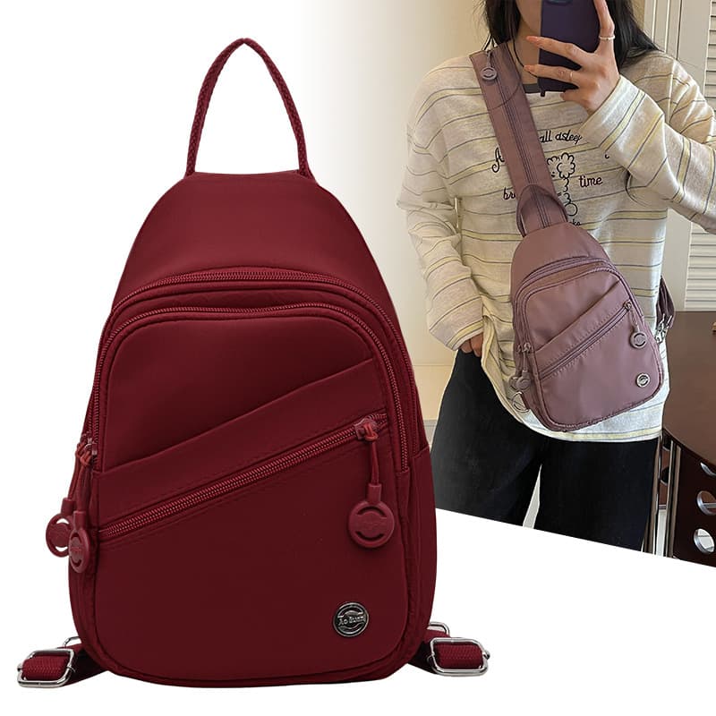 Cross-border Trendy Chest Bag for Women, Multi-functional New Lightweight Crossbody Bag, Embroidered Style Sports Small Backpack, Sling Bag