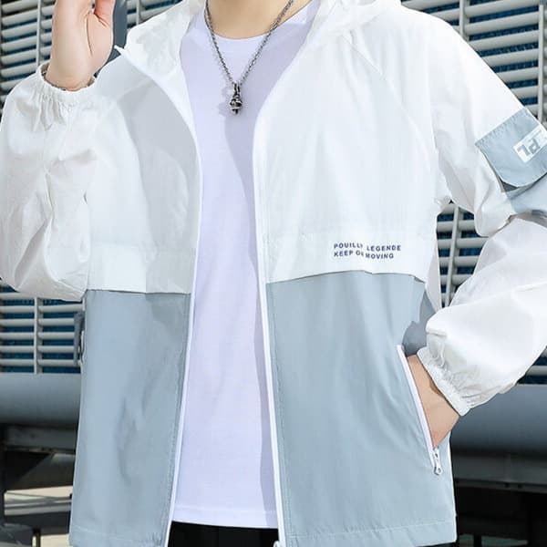 Summer Lightweight Sun Protection Jacket for Men, Outdoor Fishing Hoodie, Loose Travel Coat, Breathable Ice-Silk Skin-Friendly Fabric