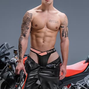 PUMP Men's Modal Breathable Deep V Laser Gradient Belt High-Cut Briefs Factory Direct Drop Shipping