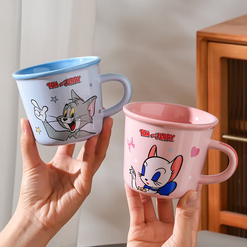 Genuine Cat and Cat Ceramic Mug Cartoon Couple Coffee Cup High-Looking Milk Cup Drinking Cup Office