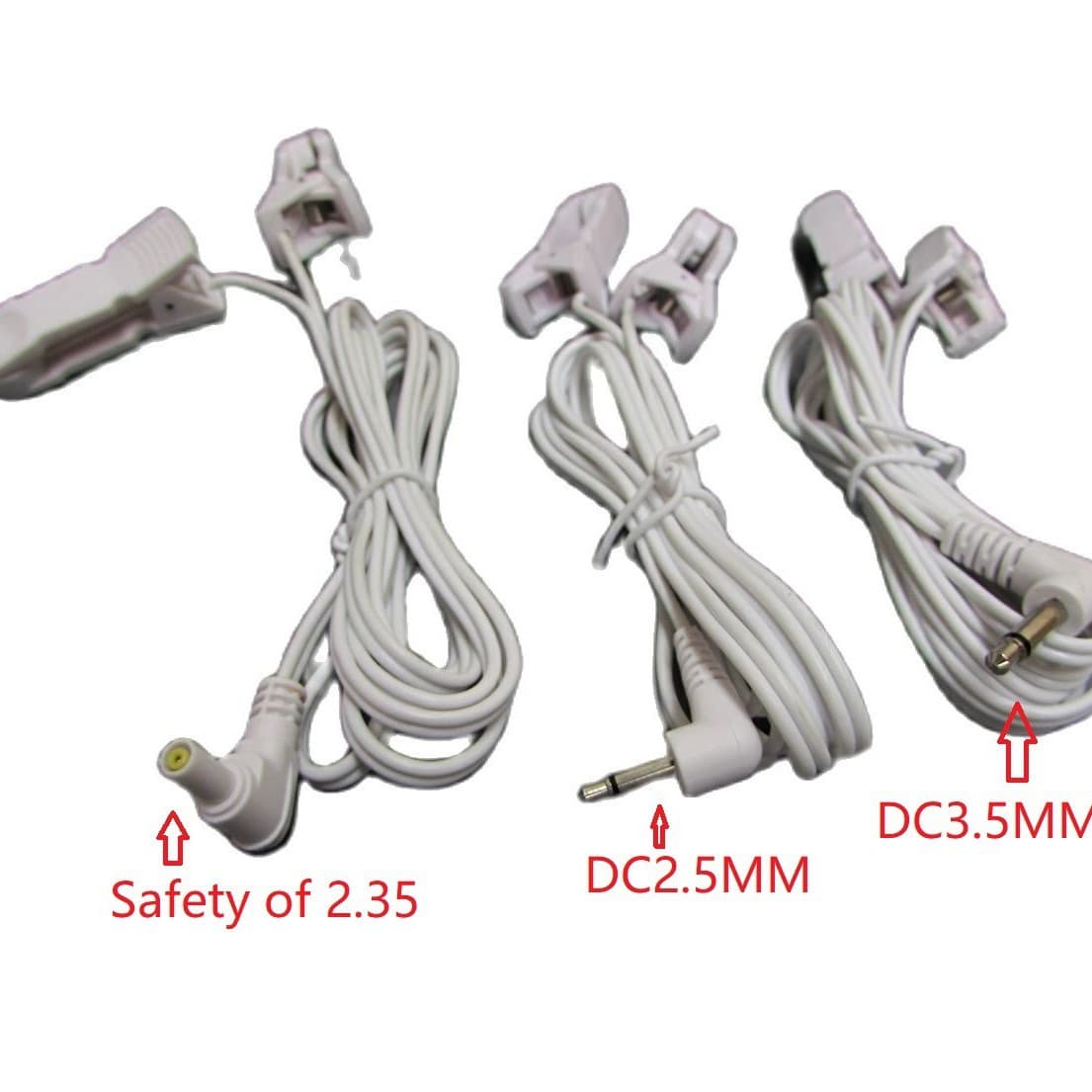 1.2 meters long DC2.5MM/DC3.5MM/safety standard 2.35MM ear clip electrode wire/ear clip tail wire.